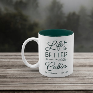 Personalisiertes Leben ist besser in der Hütte Zweifarbige Tasse