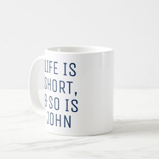 Personalisiertes Leben ist kurze Kaffeetasse (Vorderseite Links)