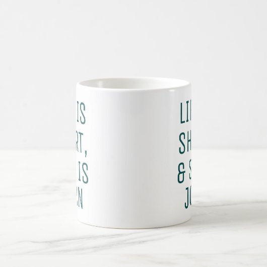 Personalisiertes Leben ist Kurzer Spaß Zitat Sloga Kaffeetasse (Mittel)