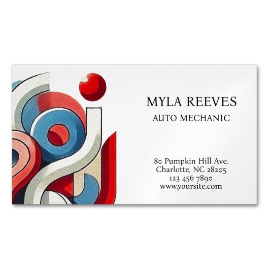 Personalisiertes, lebendiges abstraktes Design Magnetische Visitenkarte (Vorderseite)