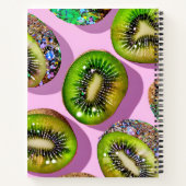 Personalisiertes Lebendiges Glitter-Kiwi-Pop-Art-D Notizblock (Rückseite)