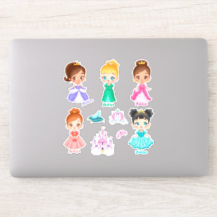 Personalisiertes, lebendiges Kids-Princess-Label Aufkleber