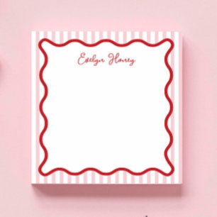 Personalisiertes Lebendiges Whimsica Rosa Rot Well Notizblock