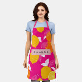 Personalisiertes, lebendiges Zitronenmuster Schürze (Getragen)