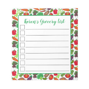 Personalisiertes Lebensmittelgeschäft Gartenvegeta Notizblock