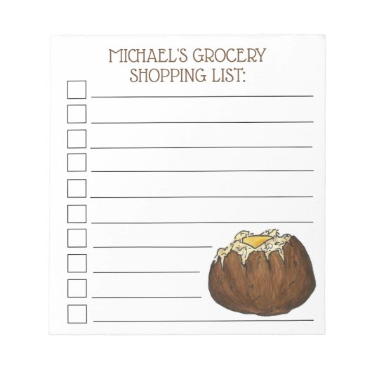 Personalisiertes Lebensmittelgeschäft Idaho Notizblock (Vorderseite)