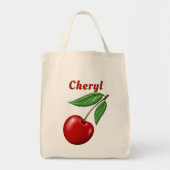 Personalisiertes Lebensmittelgeschäft Red Cherry Tragetasche (Vorne)