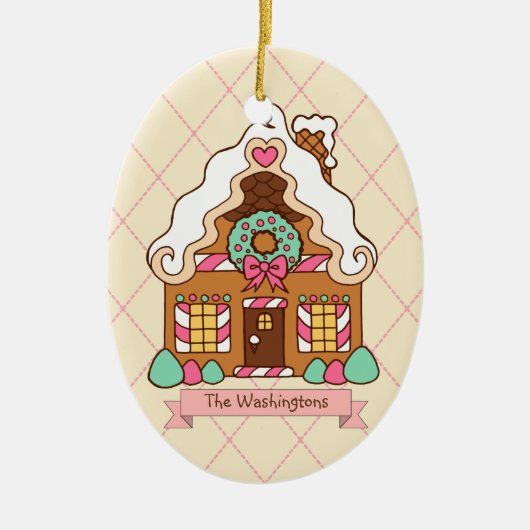 Personalisiertes Lebkuchen Keramik Ornament (Vorne)