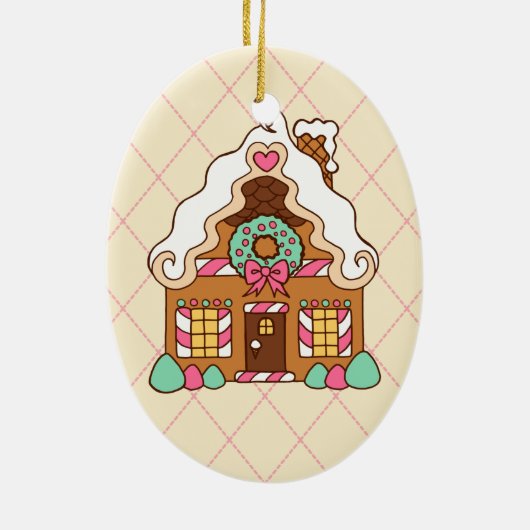Personalisiertes Lebkuchen Keramik Ornament (Hinten)