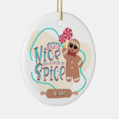 Personalisiertes Lebkuchen Weihnachtsfeier Keramik Ornament (Rechts)