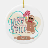 Personalisiertes Lebkuchen Weihnachtsfeier Keramik Ornament (Hinten)