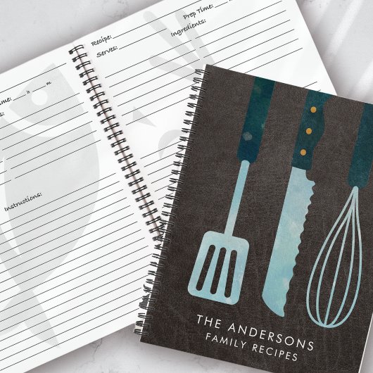 Personalisiertes Leder Küche Utensils Rezept Buch