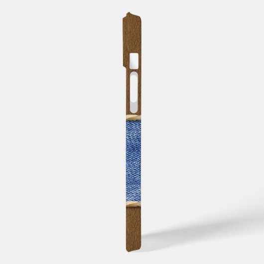 Personalisiertes Leder und Denim-Look Case-Mate iPhone Hülle (Rückseite / Links)