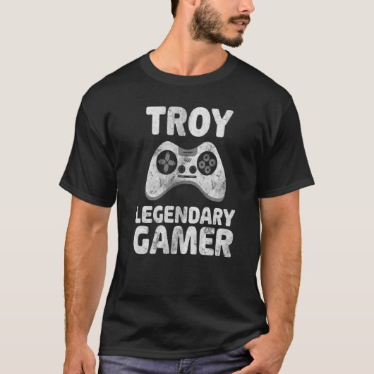Personalisiertes Legendary Gamer Shirt Troy Name V (Vorderseite)