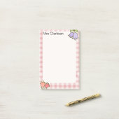 Personalisiertes Lehrer-Dankeschön-Geschenk Rosa Post-it Klebezettel (Auf Schreibtisch)