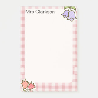 Personalisiertes Lehrer-Dankeschön-Geschenk Rosa  Post-it Klebezettel