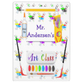 Personalisiertes Lehrer-Kunst-Klassen-Klemmbrett Klemmbrett (Rückseite)