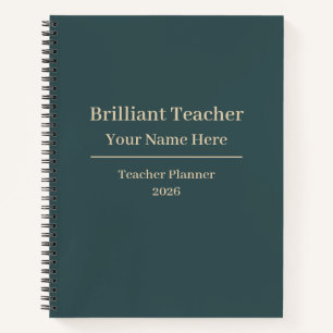 Personalisiertes Lehrer-Planer-Notizbuch 2026 Notizblock