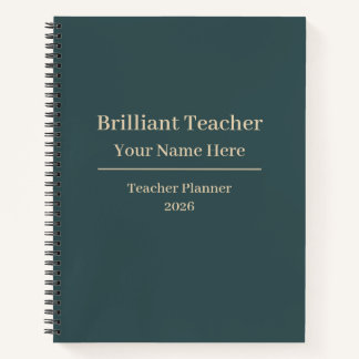 Personalisiertes Lehrer-Planer-Notizbuch 2026 Notizblock