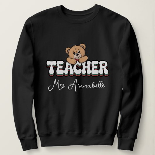 Personalisiertes Lehrer Retro-Stil-Design Sweatshirt (Design vorne)