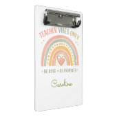 Personalisiertes Lehrer-Vibes-Only-Mini-Clip-Board Mini Klemmbrett (Schrägansicht)