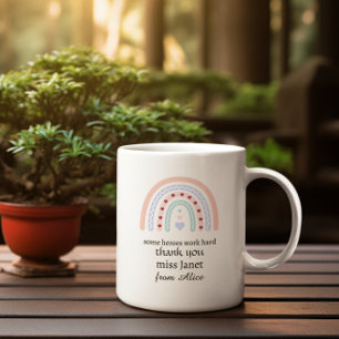 Personalisiertes Lehrer-Weihnachten Rosa Regenboge Jumbo-Tasse