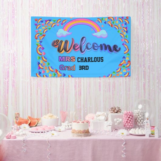 Personalisiertes Lehrer-Willkommensschild | Benutz Banner (Party)