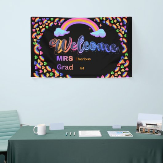 Personalisiertes Lehrer-Willkommensschild | Benutz Banner (Messeveranstaltung)