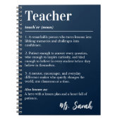 Personalisiertes Lehrer-Wörterbuch-Definition Navy Notizblock (Vorderseite)