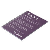 Personalisiertes Lehrer-Wörterbuch-Definition Purp Notizblock (Linke Seite)