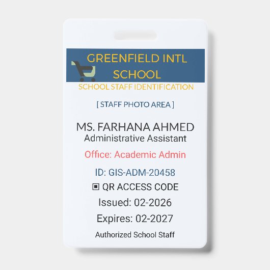 Personalisiertes Lehrerabzeichen | Sicher Ausweis (Vorderseite)