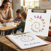 Personalisiertes Lehrerdank-Clipboards - Spir Mini Klemmbrett