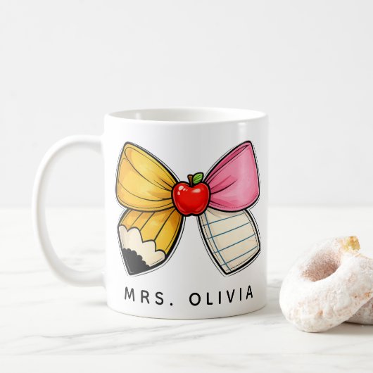 Personalisiertes Lehrergeschenk | Benutzerdefinier Kaffeetasse (Mit Donut)