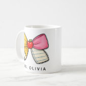 Personalisiertes Lehrergeschenk | Benutzerdefinier Kaffeetasse (Vorderseite Links)