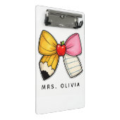 Personalisiertes Lehrergeschenk | Benutzerdefinier Mini Klemmbrett (Schrägansicht)