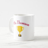 Personalisiertes Lehrergeschenk, Beste Lehrerin je Kaffeetasse (Vorderseite Links)