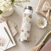 Personalisiertes Lehrergeschenk Floral Gingham Trinkflasche
