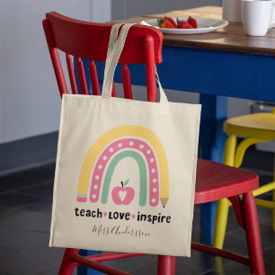 Personalisiertes Lehrergeschenk Lehren Liebe Inspi Tragetasche