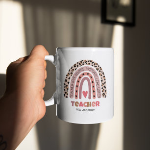 Personalisiertes Lehrergeschenk, Regenbogen-Lehrer Kaffeetasse