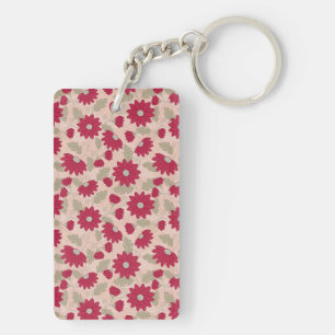 Personalisiertes Lehrergeschenk, rosa Gänseblümche Schlüsselanhänger