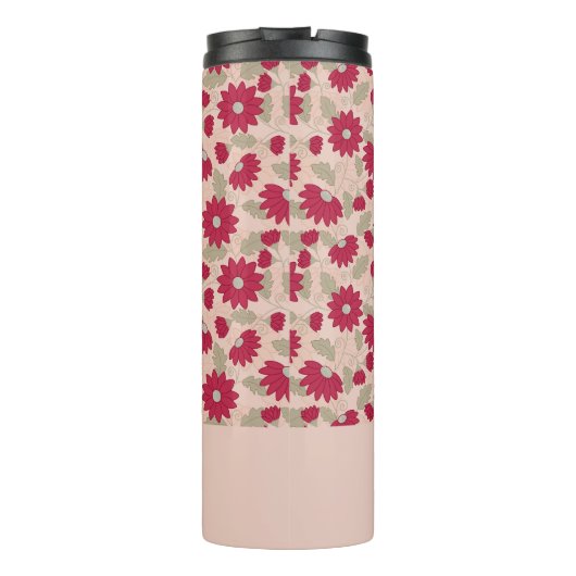 Personalisiertes Lehrergeschenk, rosa Gänseblümche Thermosbecher (Rückseite)