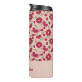 Personalisiertes Lehrergeschenk, rosa Gänseblümche Thermosbecher (Nach rechts gedreht)