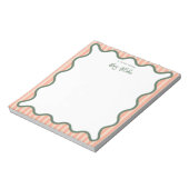 Personalisiertes Lehrergeschenk Whimsical Wavy Notizblock (Rotiert)
