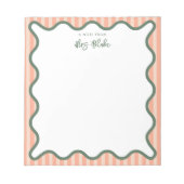Personalisiertes Lehrergeschenk Whimsical Wavy Notizblock (Vorderseite)