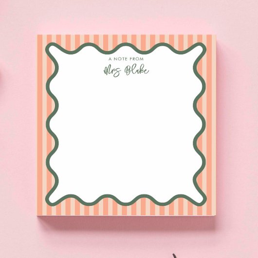 Personalisiertes Lehrergeschenk Whimsical Wavy Notizblock