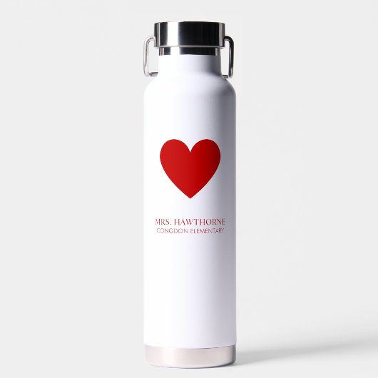Personalisiertes Lehrerherz Trinkflasche (Vorne)