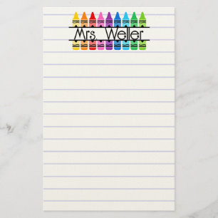 Personalisiertes Lehrerkrayon-Linienpapier Briefpapier