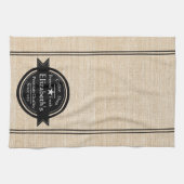 Personalisiertes Leinenlook-Café-Logo Geschirrtuch (Horizontal)