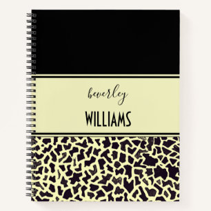 Personalisiertes Leopard-Cream-Spiralnotizbuch Notizblock