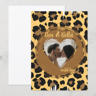 Personalisiertes Leopard-Herz-Foto Feiertagskarte